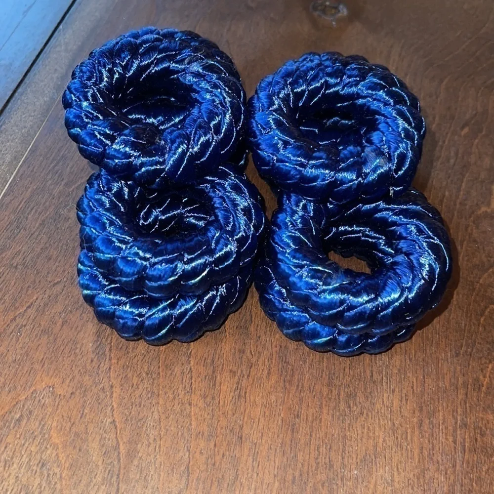 Blue Hanukkah & Holiday Napkin Holders Round Thick gorgeous Yarn